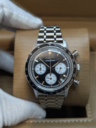 Reloj Seiko Mod Daytona Vintage Negro Oro Rosa