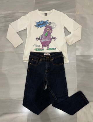 Conjunto infantil camiseta y jeans