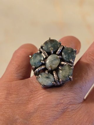 Anillo Plata 925 Esmeralda Natural