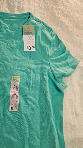 Camiseta turquesa Primark Talla XL