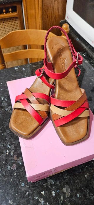 Sandalias Tacón Bajo Raquel Pérez Talla 41