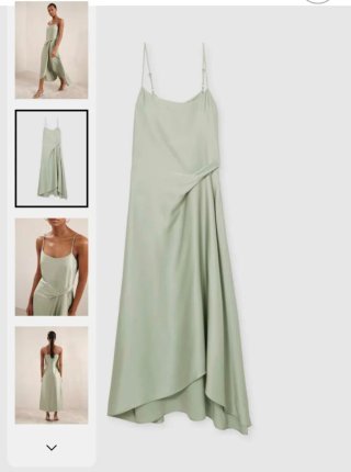 Vestido Reiss verde salvia midi