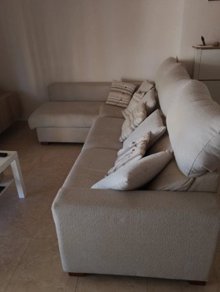 Sofá con Chaise Longue Beige