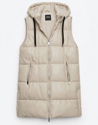 Chaleco acolchado Zara efecto piel Talla L