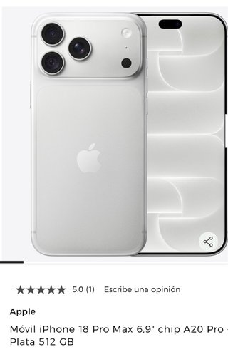 iPhone 18 Pro Max 512GB Plata
