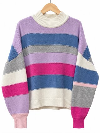 Jersey de Punto a Rayas Multicolor