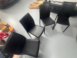 Set de 4 sillas de salón negras