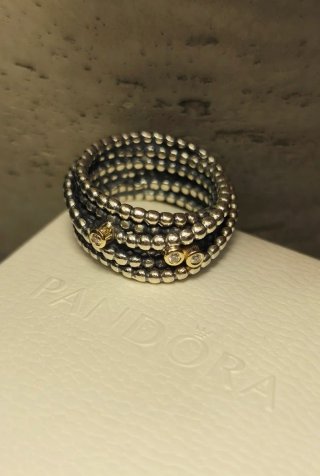 Anillo Pandora Plata, Oro y Diamante