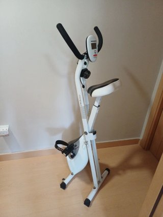 Bicicleta Estática Plegable Blanca