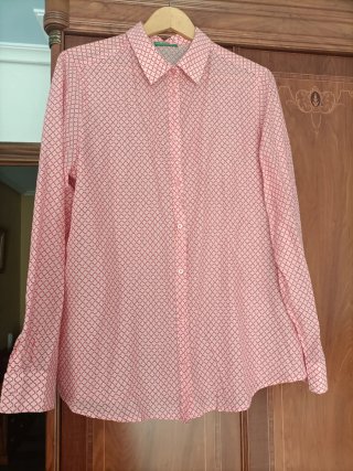 Camisa Benetton Mujer Rosa Estampada