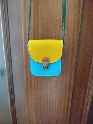 Bolso de Cuero Legítimo Multicolor