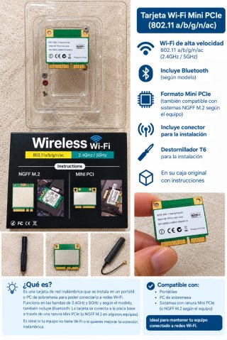 Tarjeta Wi-Fi Mini PCIe 802.11ac