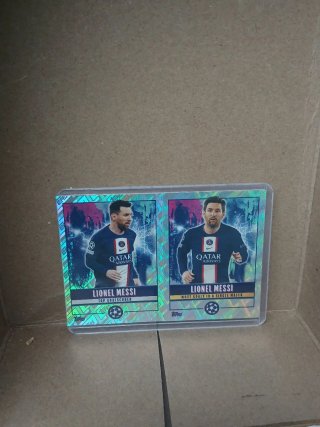 Cromos Lionel Messi Champions League + Escudo ARG