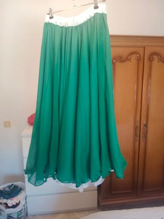 Falda danza del vientre verde talla única