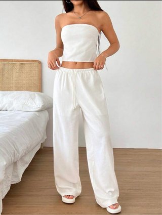 Pantalones de lino blancos