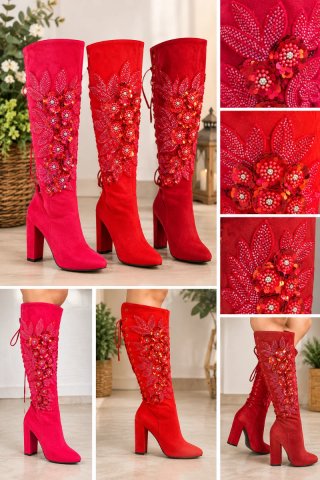 Botas de fiesta/carnaval con pedrería