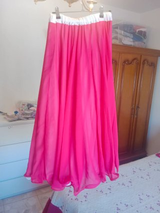 Falda danza oriental rosa talla única