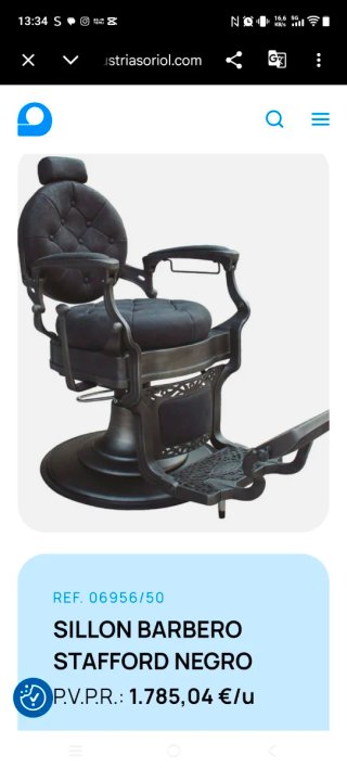 Sillón de Barbero Stafford Negro Precio negociable