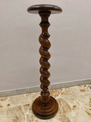 Colonna vintage torciglione legno massiccio
