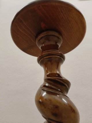 Colonna vintage torciglione legno massiccio