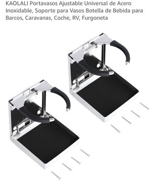 Set de 2 Portavasos Ajustables de Acero