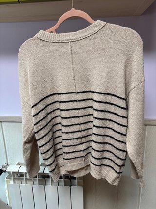 Jersey de rayas beige y negro