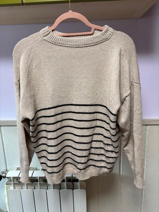Jersey de rayas beige y negro