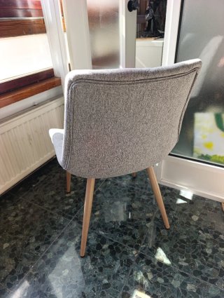 2 Sillas Comedor Tapizadas Gris