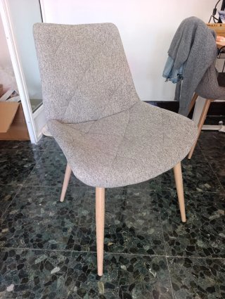 2 Sillas Comedor Tapizadas Gris