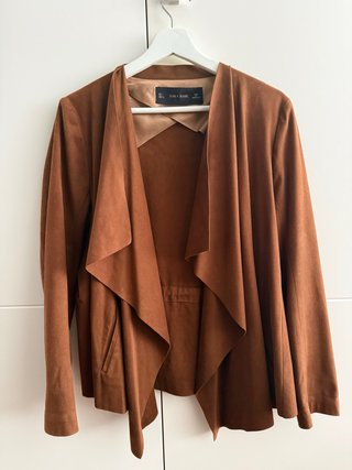 Chaqueta Zara antelina marrón talla L