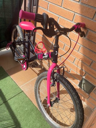 Bicicleta Infantil Btwin Negra y Rosa