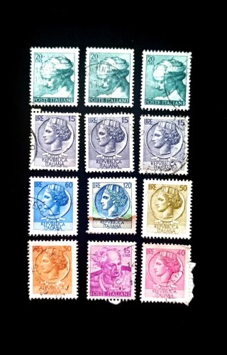 Lotto 12 francobolli serie Siracusana