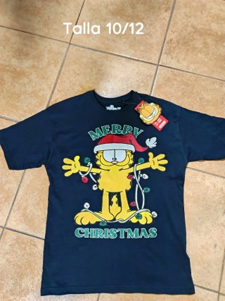 Camiseta Garfield Navidad Talla 10/12
