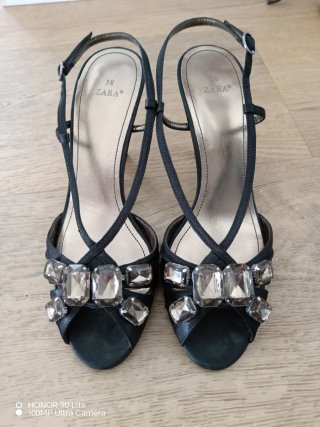 Zapatos de fiesta Zara negros talla 38