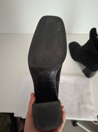 Botines Zara Tacón Cuadrado Negro Talla 39