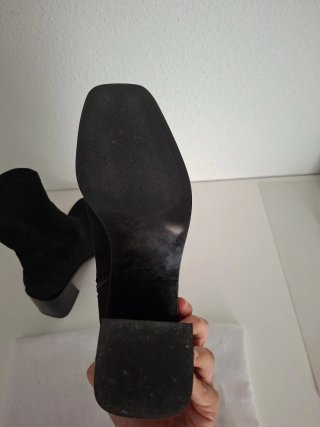 Botines Zara Tacón Cuadrado Negro Talla 39