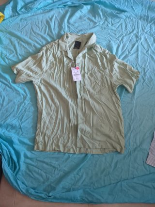 Camisa Verde Pistacho Manga Corta Talla L