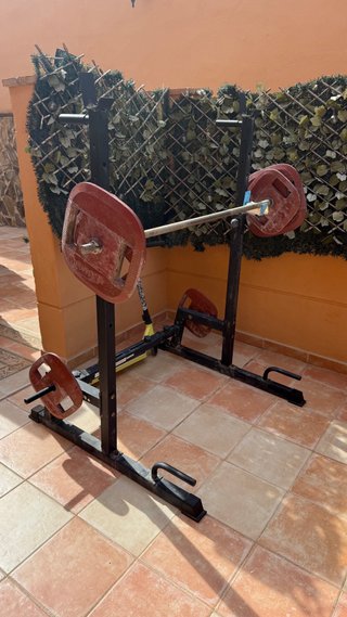 Banco de gimnasio, soporte para barra, pesos 100kg