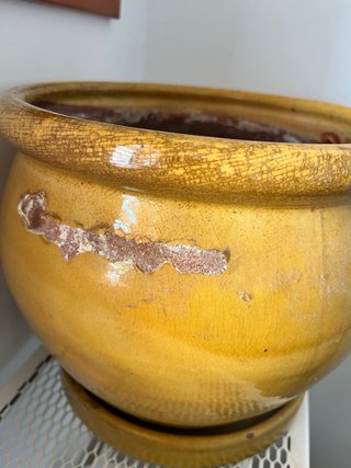 Maceta Antigua Amarilla Grande