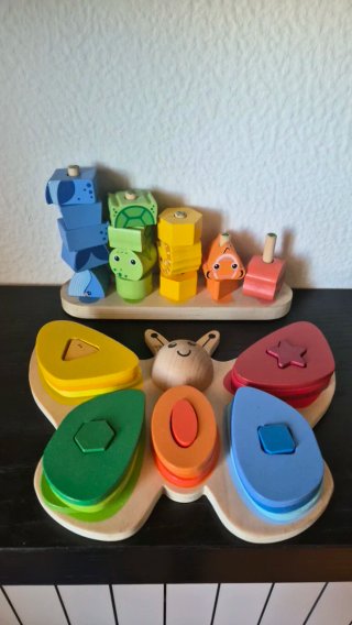 Set de 2 Juguetes de Madera motricidad