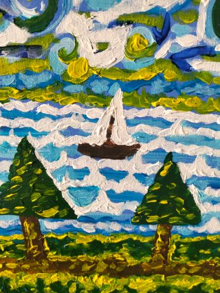 Cuadro Acrílico con Relieve - Velero 24x30