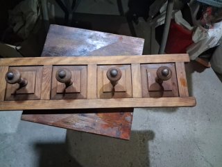 Perchero madera maciza antiguo