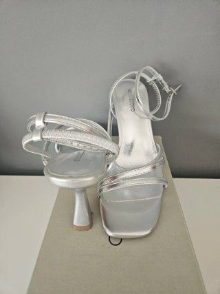 Sandalias de Fiesta Even&Odd Plateadas Talla 38