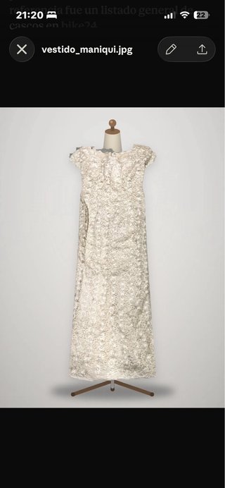 Vestido de Novia  Encaje Marfil + Guantes