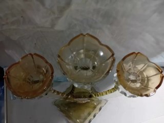 Candelabro cristallo oro trasparente