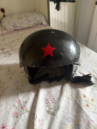 Casco Moto Vintage Estrella Roja