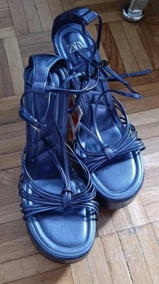 Zapatos de Plataforma Zara Azules