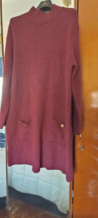 Vestido de punto burdeos Kiabi