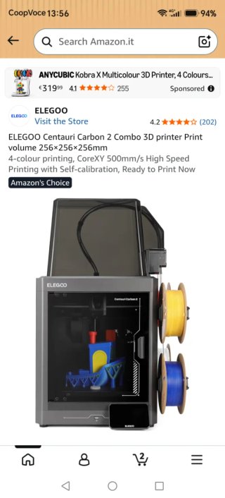 Stampante 3D Elegoo Centauri Carbon 2 Combo