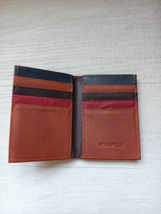 Portafoglio smart in vera pelle
